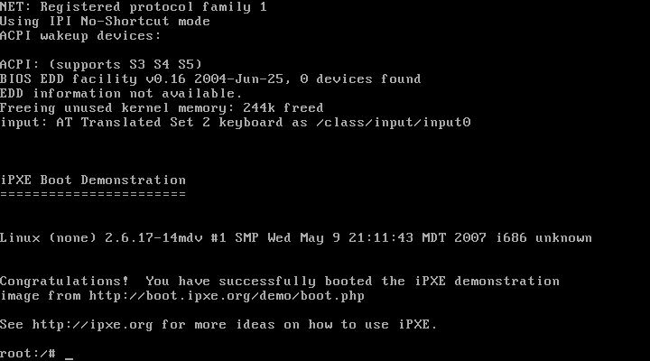iPXE demonstration image