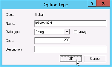 Adding initiator IQN predefined option