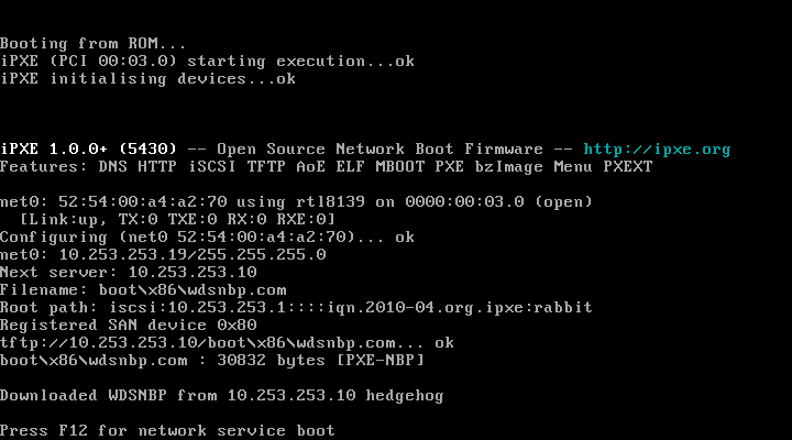 Booting from WDS with an iSCSI root path